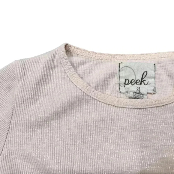 Peek shimmer metallic ballet pink girls shirt size medium 6/7 - Picture 3 of 6